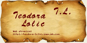 Teodora Lolić vizit kartica
